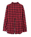 Viviseason(ビビシーズン)シャツ 男女 カップル服 チェック柄 長袖 背中にファスナー付き