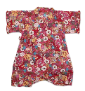 GORBAST 女の子　キッズ　和式　浴衣　前開き 半袖 ベビー　ロンパース　ジャンプスーツ (80